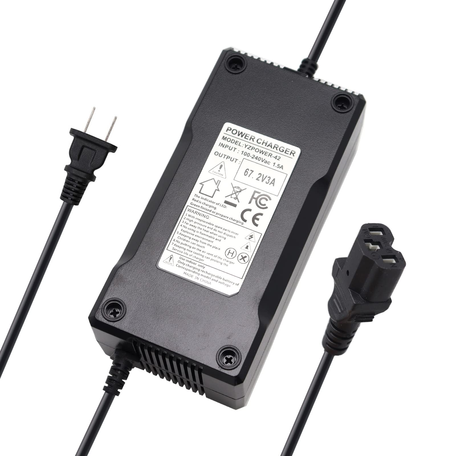 Amazon.com: 67.2V 3A / 60V 3A Lithium Battery Charger AC
